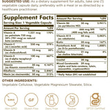 Tabla nutricional del suplemento Solgar Multivitamínico Diario 90 cápsulas vegetales