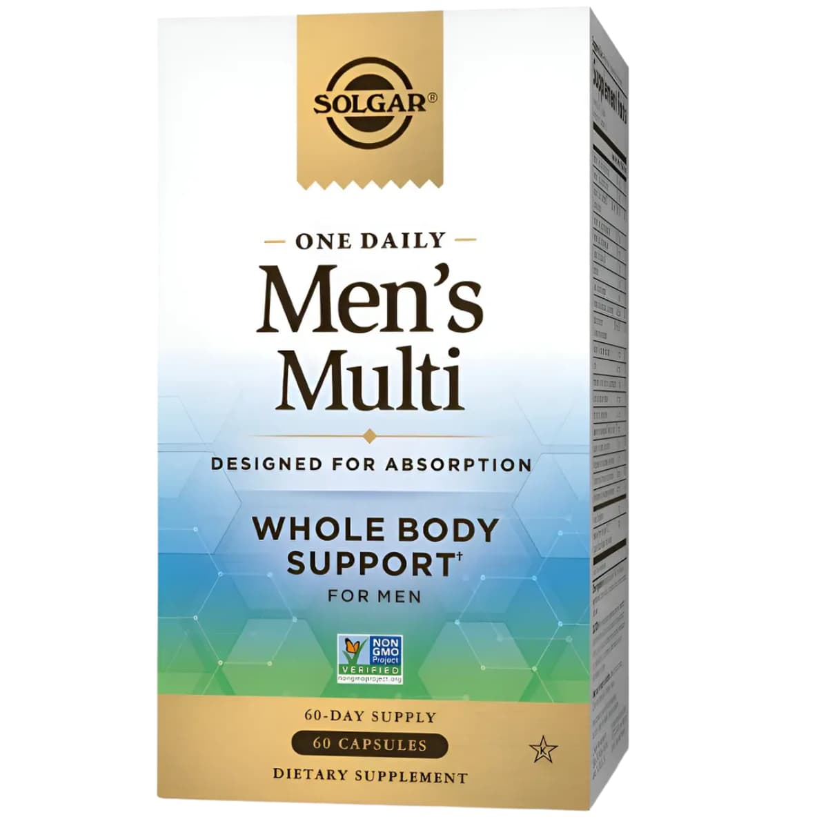 Caja frontal de Solgar Multivitamínico para Hombres de 60 cápsulas