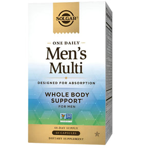 Caja frontal de Solgar Multivitamínico para Hombres de 60 cápsulas
