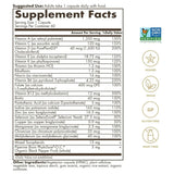Etiqueta de Solgar Multivitamínico para Hombres con tabla del suplemento