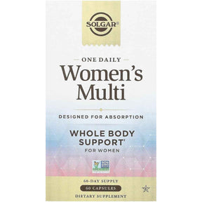 Frasco de suplemento Solgar Multivitamínico para Mujeres 1 Cápsula Diaria 60 cápsulas