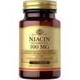 Frasco de suplemento Solgar Niacina (Vitamina B3) 100 Tabletas