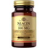 Frasco de suplemento Solgar Niacina (Vitamina B3) 100 Tabletas
