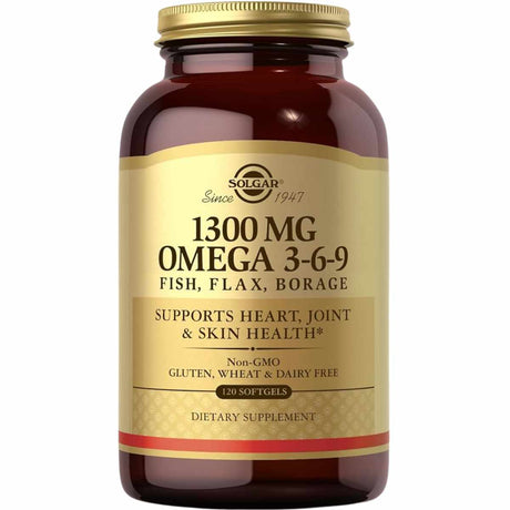 Frasco de Solgar Omega 3-6-9 de 120 cápsulas blandas