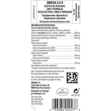 Etiqueta de Solgar Omega 3-6-9 con aceites de pescado, linaza y borraja