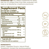 Etiqueta de suplemento de Solgar Omega 3 aceite de pescado concentrado de 120 cápsulas blandas con información de porción e ingredientes