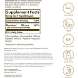 Tabla nutricional del suplemento Solgar Picolinato de Cromo 200 mcg 180 cápsulas vegetales