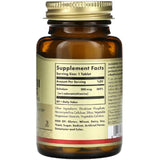 Tabla nutricional del suplemento Solgar Selenio 200 mcg 100 tabletas