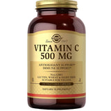 Frasco de suplemento Solgar Vitamina C 500 mg 250 cápsulas vegetales