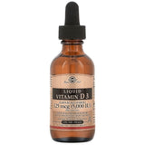 Frasco de suplemento Solgar Vitamina D3 Naranja Natural 59 ml