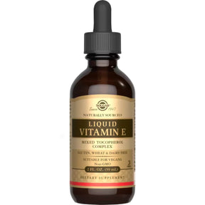Frasco de suplemento Solgar Vitamina E Líquida 59 mL