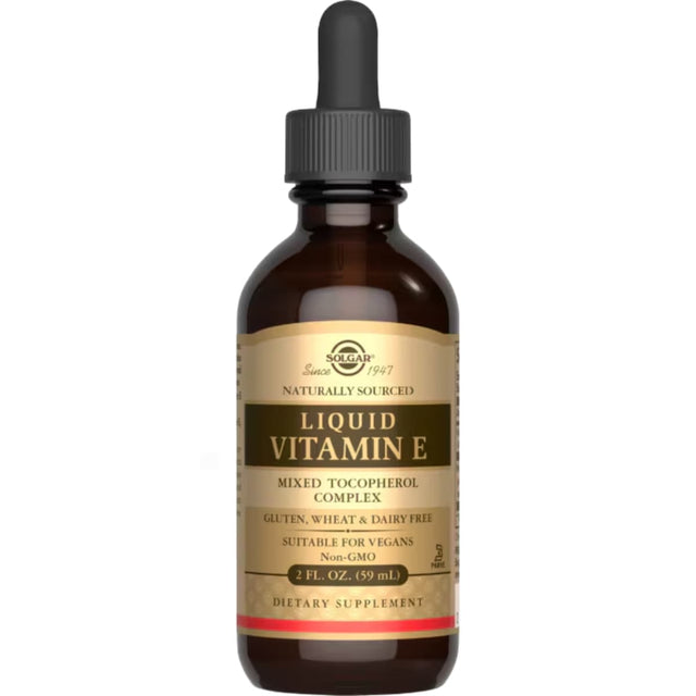 Frasco de suplemento Solgar Vitamina E Líquida 59 mL