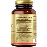 Tabla nutricional del suplemento Solgar Vitamina E Natural 268 mg 50 cápsulas blandas