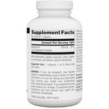 Tabla nutricional del suplemento Source Naturals Citrato de Magnesio 133 mg 180 cápsulas