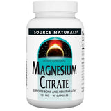 Frasco de suplemento Source Naturals Citrato de Magnesio 133 mg 90 cápsulas