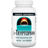 Frasco de suplemento Source Naturals L-Triptófano 500 mg 120 cápsulas