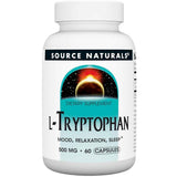 Frasco de suplemento Source Naturals L-Triptófano 500 mg 60 cápsulas