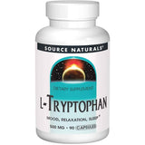 Frasco de suplemento Source Naturals L-Triptófano 500 mg 90 cápsulas