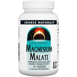 Frasco de malato de magnesio en cápsulas de la marca Source Naturals, presentación de 100 cápsulas