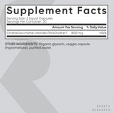Información del suplemento de Sports Research colina extra fuerte 800 mg por porción