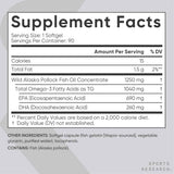 Etiqueta de Sports Research Omega-3 de Alaska con 90 porciones por envase
