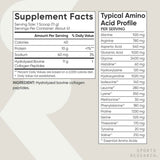 Tabla nutricional del suplemento Sports Research Péptidos de Colágeno Hidrolizado Bovino 1 lb (454 g)