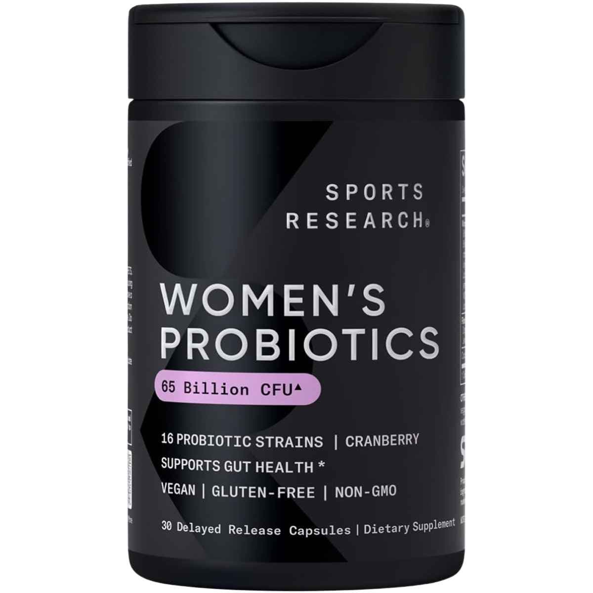 Frasco de suplemento Sports Research Probióticos Mujer 30 cápsulas