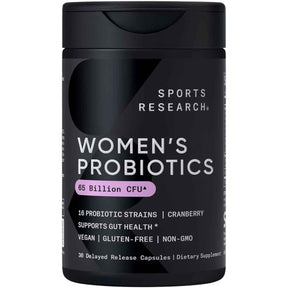 Frasco de suplemento Sports Research Probióticos Mujer 30 cápsulas