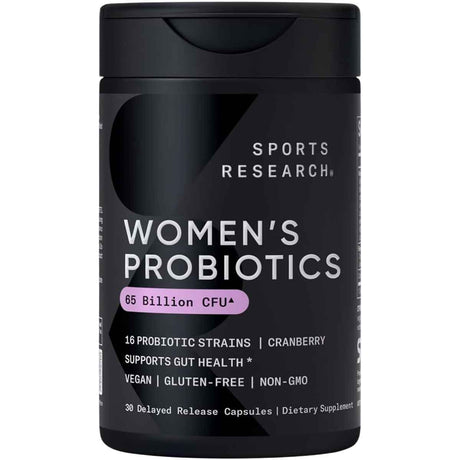 Frasco de suplemento Sports Research Probióticos Mujer 30 cápsulas