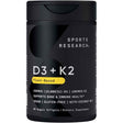 Frasco de suplemento Sports Research Vitamina D3 y K2 60 cápsulas blandas