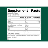 Panel de información del suplemento de Standard Process Olprima DHA con 620 mg de DHA por porción.