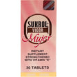 Frasco de suplemento Sukrol Vigor para Mujeres Vitamina E 30 tabletas