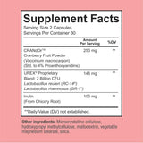Tabla nutricional del suplemento Sunergetic Probiótico Vaginal 60 cápsulas