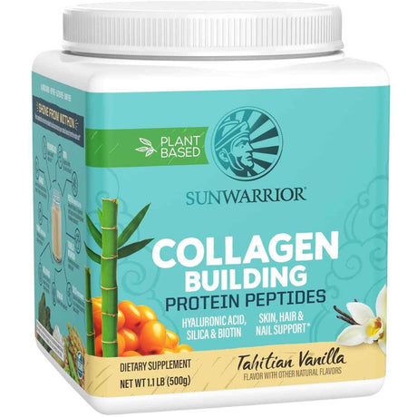Sunwarrior Collagen Building Protein Peptides sabor Vainilla Tahitiana, presentación de 500 g.