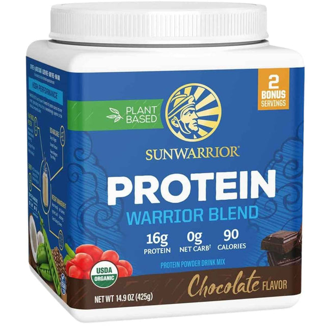 Sunwarrior Protein Warrior Blend sabor Chocolate, presentación de 425 g.