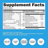 Tabla nutricional del suplemento Super Natural Goods Biotina, Colágeno y Queratina 5000 mcg 120 cápsulas