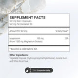 Información del suplemento SuperSmart orotato de magnesio con 105 mg de magnesio por porción