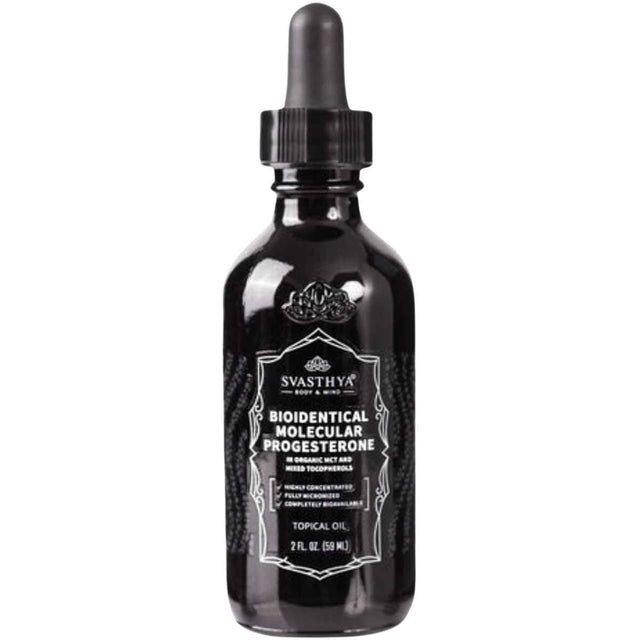 Frasco de suplemento Svasthya Progesterona Bioidéntica 59 ml