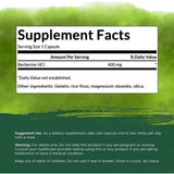 Tabla nutricional del suplemento Swanson Berberine HCl 60 cápsulas