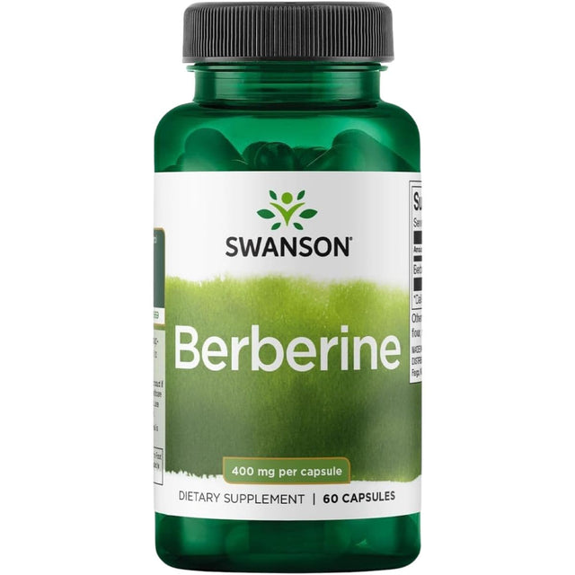 Frasco de suplemento Swanson Berberine HCl 60 cápsulas