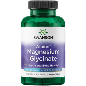 Frasco de bisglicinato de magnesio Swanson de 133 mg con 90 cápsulas