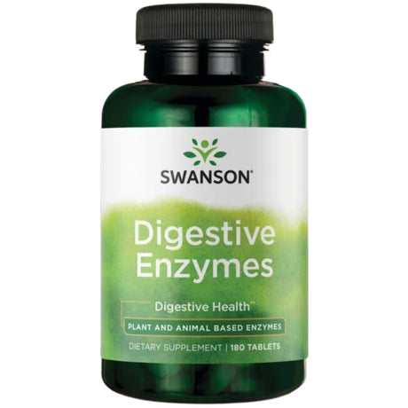 Frasco de suplemento Swanson Enzimas Digestivas 180 tabletas