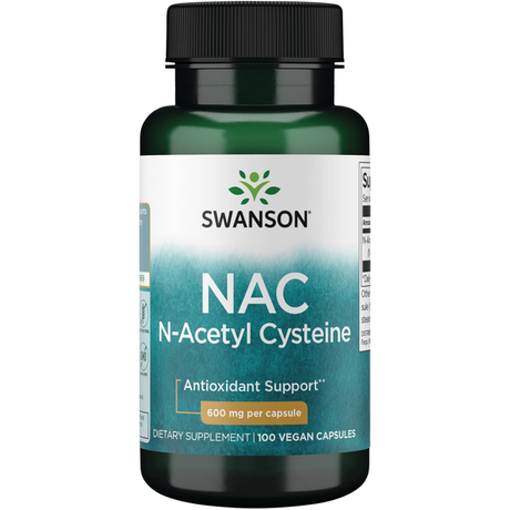 Swanson NAC n-acetil cisteína 600 mg, frasco de 100 cápsulas veganas