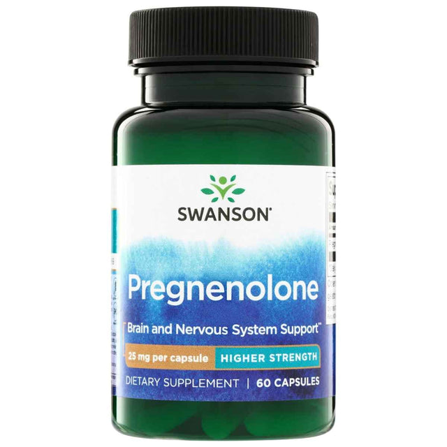 Frasco de suplemento Swanson Pregnenolona 60 cápsulas