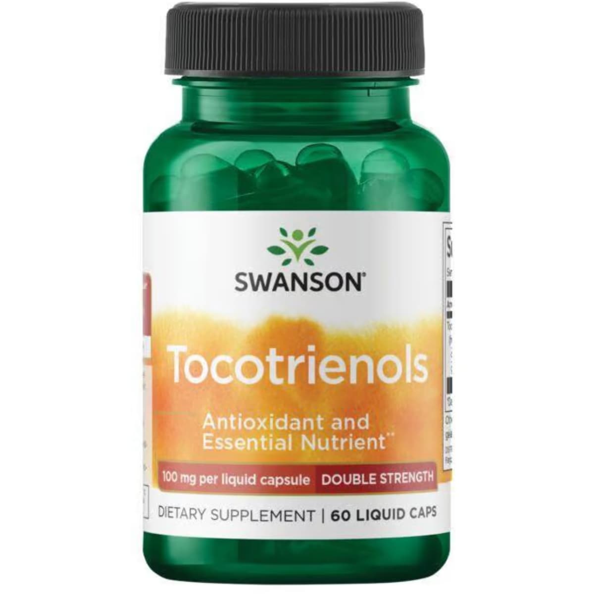 Frasco de suplemento Swanson Tocotrienoles 60 cápsulas líquidas