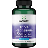 Frasco de suplemento Swanson Triple Magnesio 100 cápsulas