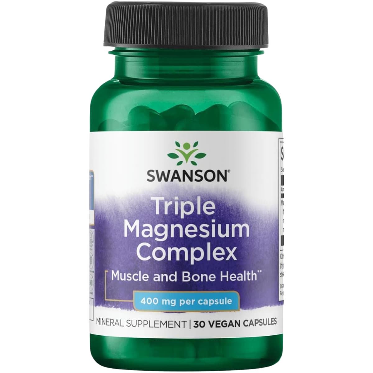Frasco de suplemento Swanson Triple Magnesio 30 cápsulas