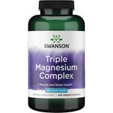 Frasco de suplemento Swanson Triple Magnesio 300 cápsulas