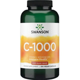 Frasco de suplemento Swanson Vitamina C con Rosa Mosqueta (1000 mg) 250 cápsulas veganas