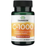 Frasco de suplemento Swanson Vitamina C con Rosa Mosqueta (1000 mg) 30 cápsulas veganas